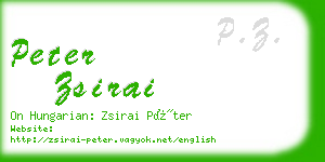 peter zsirai business card